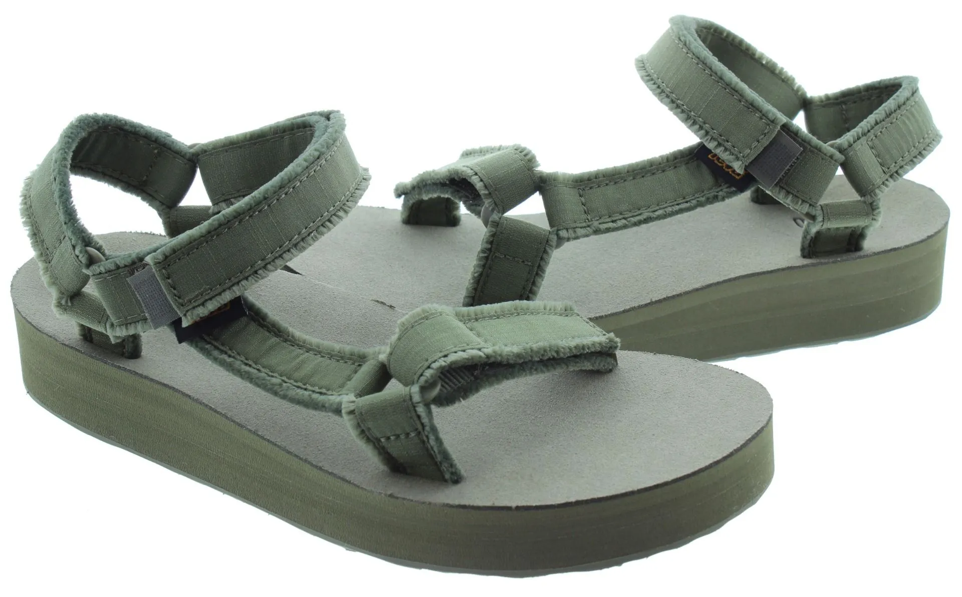 TEVA Ladies Midform Universal Canvas Sandals In Olive