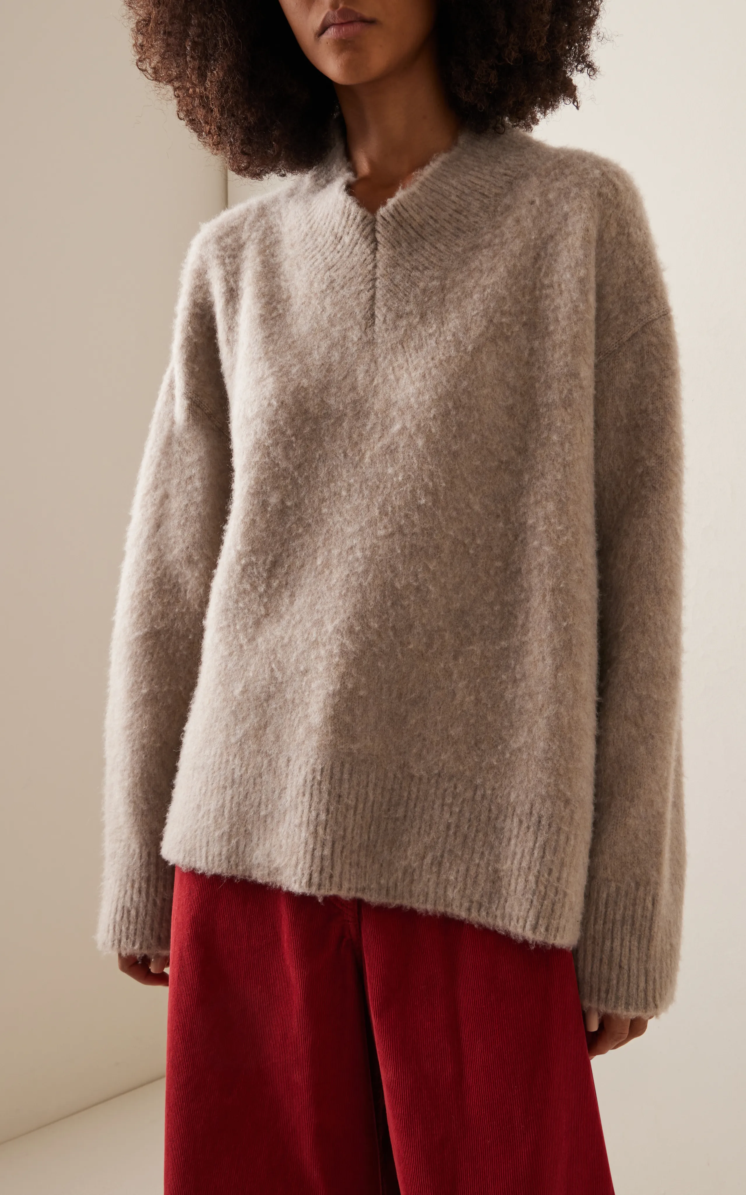 The Row Fayette Oversized Brushed-Cashmere Sweater