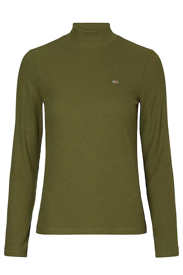 Tommy Hilfiger Women Mock Neck L/S Tee Olive