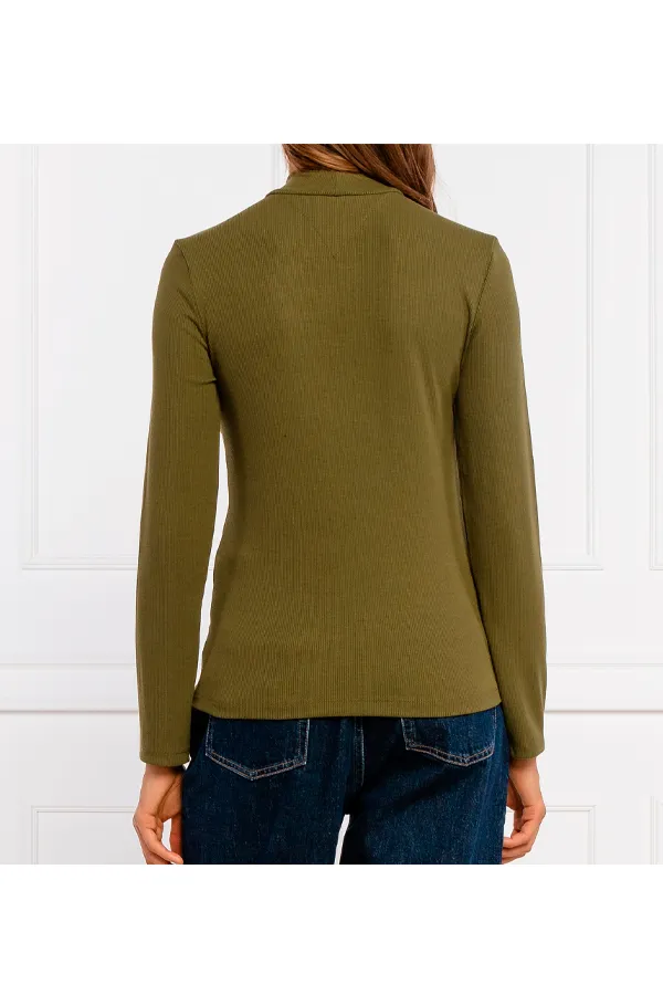 Tommy Hilfiger Women Mock Neck L/S Tee Olive