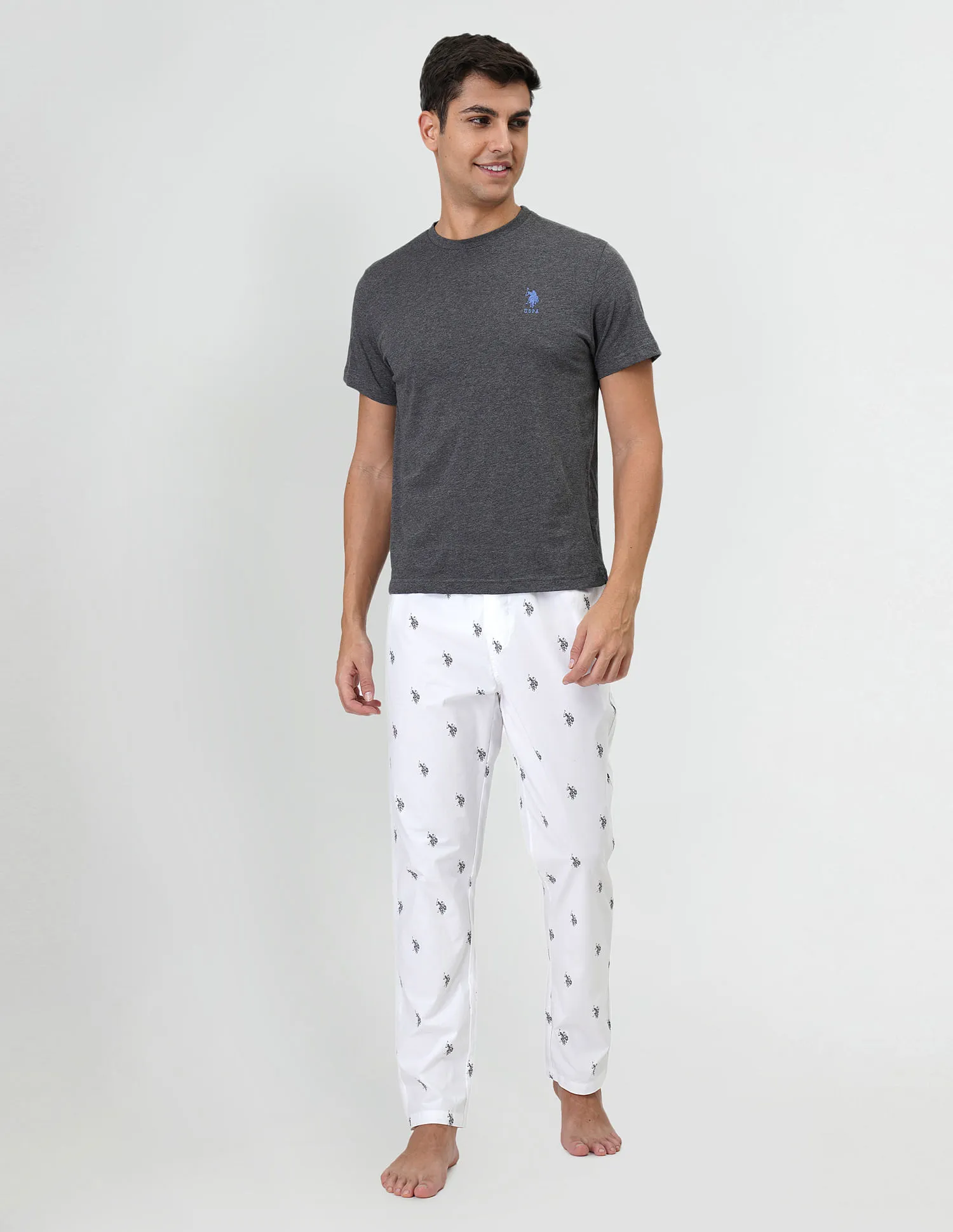 USPA Innerwear Signature Logo Print Cotton Lounge Pants - Pack Of 1