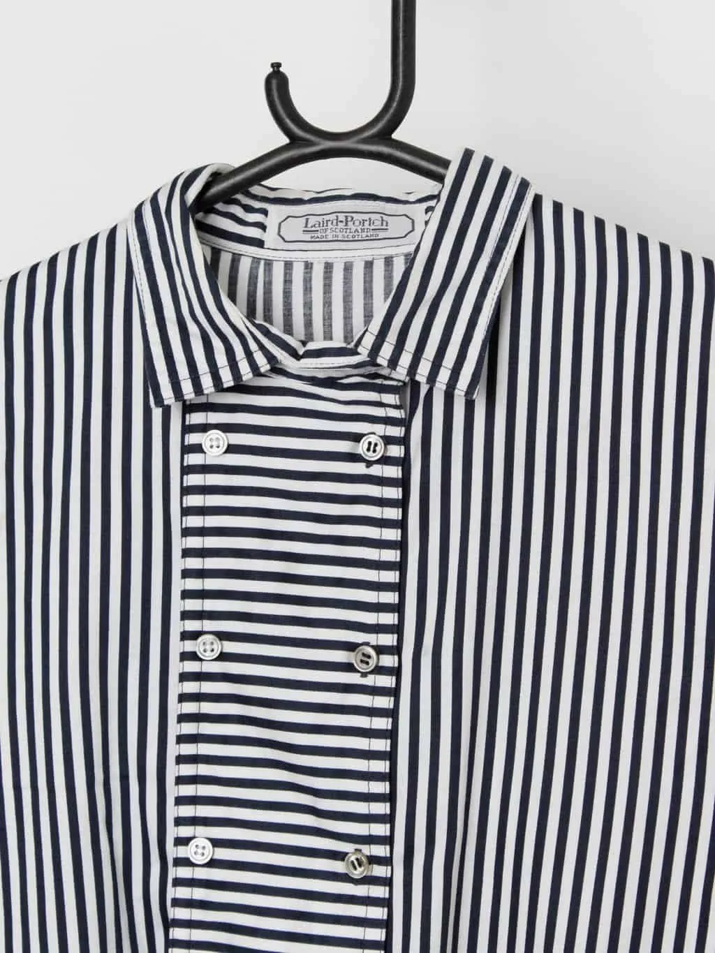 Vintage Laird-Portch striped blouse in navy and white – Medium