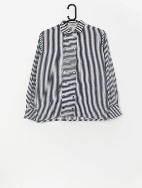 Vintage Laird-Portch striped blouse in navy and white – Medium