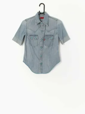 Vintage Levis blue denim western shirt / blouse – XS