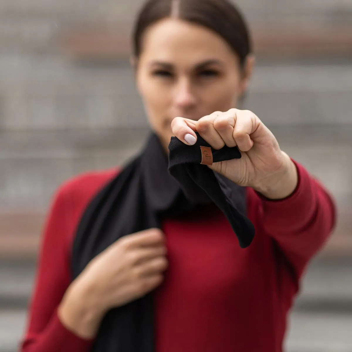 Women's Merino Scarf Black