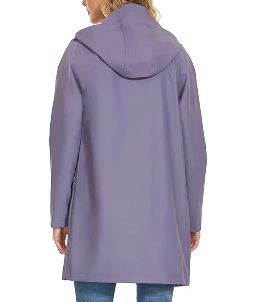 Womens Purple Hooded Rain Coat | TLC